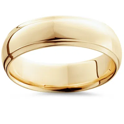 Pompeii3 Step Cut Polished Wedding Band 14k Yellow Gold Size Selectable In Multi