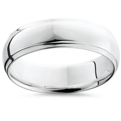 Pompeii3 Step Cut Polished Wedding Band 950 Platinum Size Selectable In Multi