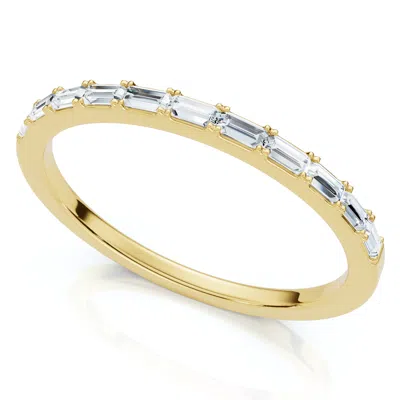 Pompeii3 Thin Baguette Diamond Stackable Women's Wedding Ring 14k Gold Lab Grown Ef/vs
