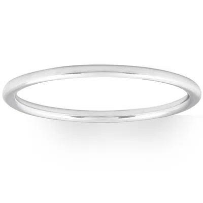 Pompeii3 Thin Wire Round Dome 10k Gold High Polished Wedding Band Stackable Ring In Metallic