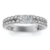 Pompeii3 Two Row Beaded Diamond Stackable Ring 14k Gold Or Platinum Lab Grown