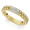 Pompeii3 Two Row Beaded Diamond Stackable Ring 14k Gold Or Platinum Lab Grown