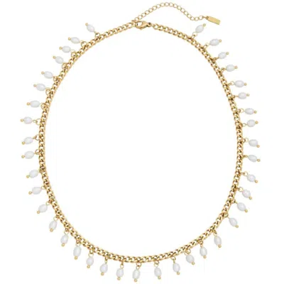 Pompeii3 Vicentina 18k Yellow Gold Plated 16" Fresh Water Pearl Necklace