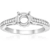Pompeii3 Vintage 1/5ct Semi Mount Engagement Ring Setting 14k White Gold In Multi
