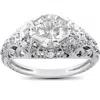 Pompeii3 Vintage Enhanced Diamond Engagement Ring 1 1/5ct 14k White Gold In Silver