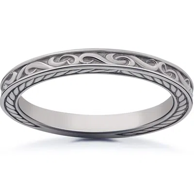 Pompeii3 Vintage Scroll Sophia Wedding Ring In Metallic
