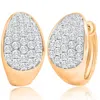 Pompeii3 Vs 1 1/10ct Tw Pave Diamond Hoops In Yellow Gold Lab Grown 16mm Tall In Silver