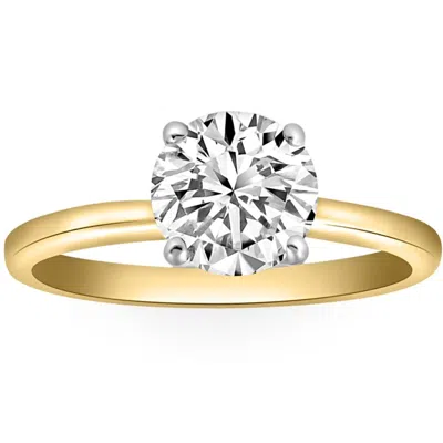Pompeii3 Vs 1 1/2ct Moissanite 4prong Solitaire Engagement Ring In White Or Yellow Gold In Silver