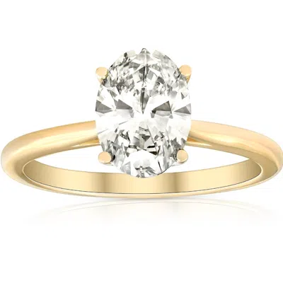Pompeii3 Vs 1 3/4ct Solitaire Oval Diamond 14k Yellow Gold Engagement Ring Lab Grown In Multi