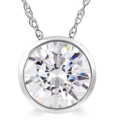Pompeii3 Vs 1 Ct Solitaire Lab Grown Diamond Pendant Necklace In 14k White Or Yellow Gold In Multi