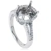 Pompeii3 Vs 1/2ct Pave Halo Oval Engagement Split Shank Ring Setting 14k White Gold In Silver