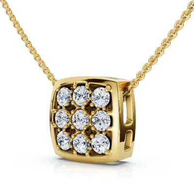 Pompeii3 Vs 1/5ct Diamond Pave Delicate Pendant Women's Necklace 18" 14k Gold Lab Grown