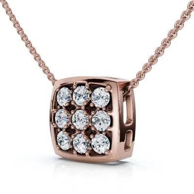 Pompeii3 Vs 1/5ct Diamond Pave Delicate Pendant Women's Necklace 18" 14k Gold Lab Grown In Multi