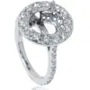 Pompeii3 Vs 1ct Pave Halo Oval Engagement Ring Setting 14k White Gold In Silver