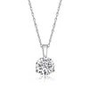 Pompeii3 Vs 1ct Round Genuine Moissanite 3-prong Martini Solitaire Pendant 14k White Gold In Multi