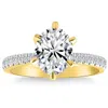 Pompeii3 Vs 2 1/2 Ct Oval Moissanite & Side Halo Lab Grown Diamond Engagement Ring Gold In Silver