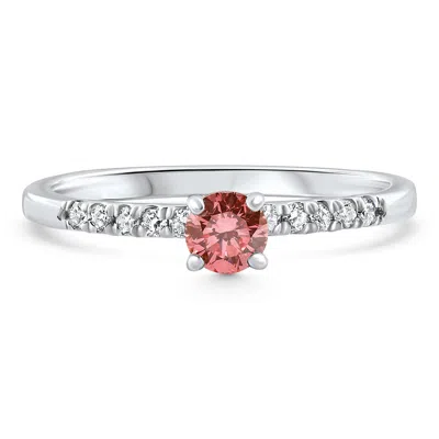 Pompeii3 Vs 3/8ct Pink Diamond Engagement Ring 10k Gold Lab Grown