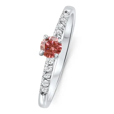 Pompeii3 Vs 3/8ct Pink Diamond Engagement Ring 10k Gold Lab Grown In Multi