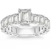 Pompeii3 Vs 7 1/2ct Emerald Cut Diamond Engagement Ring 3/4 Eternity 14k Gold Lab Grown In Multi