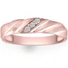Pompeii3 Vs Diamond 3-stone Men's Wedding Band In White, Yellow, Or Rose Gold Lab Grown In Silver