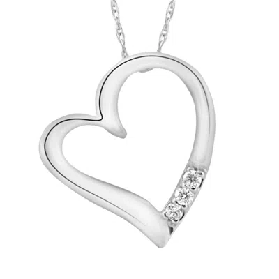 Pompeii3 Vs Diamond Pendant Heart Shape Necklace Lab Grown In White
