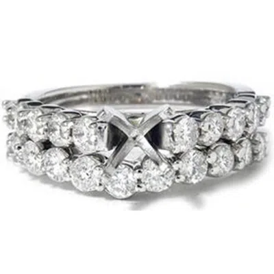 Pompeii3 White Gold 1 1/2ct G Si Diamond Engagement Wedding Ring Set In Multi