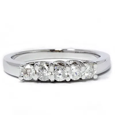 Pompeii3 White Gold 1/2ct 14k Diamond Wedding Guard Ring New In Multi