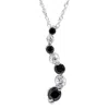 Pompeii3 White Gold 1/2ct Black & White Diamond Journey Pendant In Black