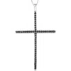 Pompeii3 White Gold 1/2ct Black Diamond Cross Pendant Necklace In Multi