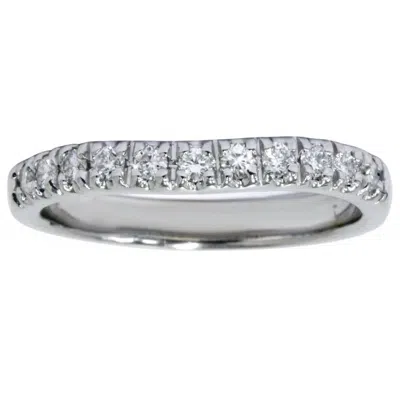 Pompeii3 White Gold 1/4ct Diamond Curved Wedding 14k New Ring In Multi