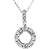 Pompeii3 White Gold 1/4ct Pave Have Solitaire Diamond Semi Mount Pendant In Silver
