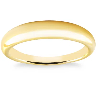 Pompeii3 Women's 14k Yellow Gold Stackable High Tapered Dome Polished Band Shiny Ring