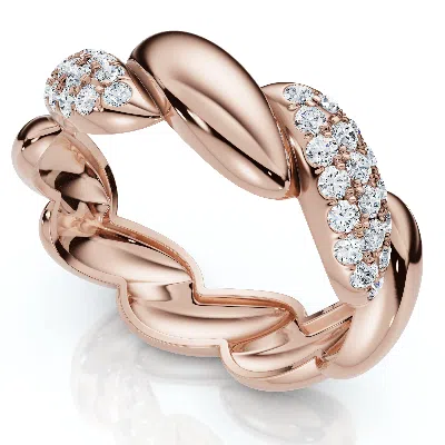 Pompeii3 Women's Stackable Diamond Rope Anniversary Ring 14k Gold Or Platinum Lab Grown