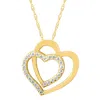 Pompeii3 Womens 1/4ct Diamond Heart Shape Pendant 10k Yellow Gold 3/4" Tall In Multi