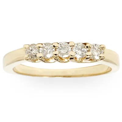 Pompeii3 Yellow Gold 1/2ct 14k Diamond Wedding Guard Ring New In Multi