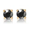 Pompeii3 Yellow Gold 1/5ct Round Cut Black Diamond Studs In Multi
