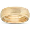 Pompeii3 Yellow Gold Brushed Heavy Weight 7.5mm Wedding Band Size Selectable In Multi