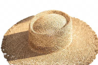 Pompom Galore Women's Straw Sun Hat In Natural