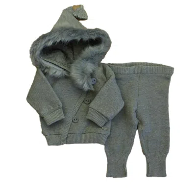 Pompomme Kids' Unisex Gray Apparel Sets In Green