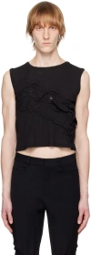 Ponder.er Black Twisted Tank Top In Black