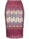 Ponder.er Graphic-print Crochet-knit Midi Skirt