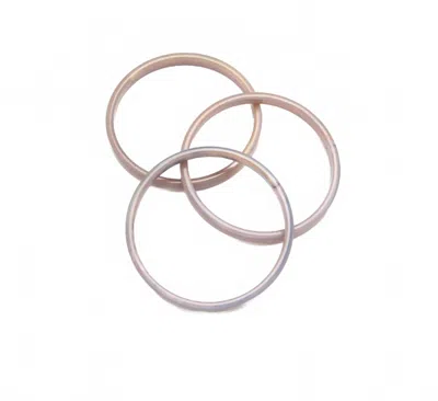 Pono Women's Three Piece Braille Bangle Set In Pink Denim