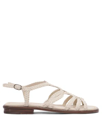 Pons Quintana Beige Leather Sandals In Neutral