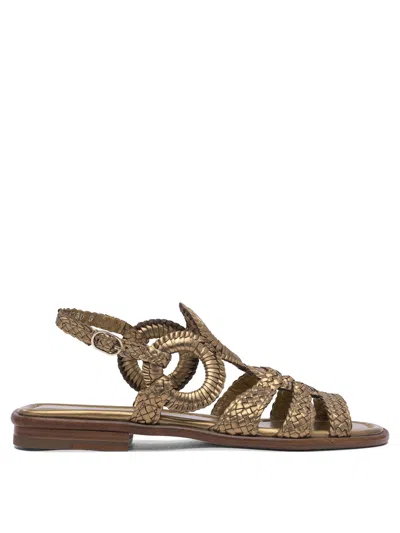 Pons Quintana Bronze Rubber Sandals In Gold