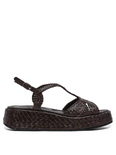 Pons Quintana Brown Rubber Sandals In Black