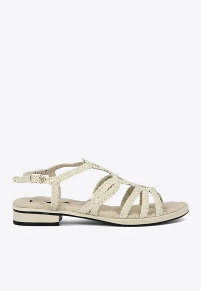 Pons Quintana Diana Leather Sandals In White