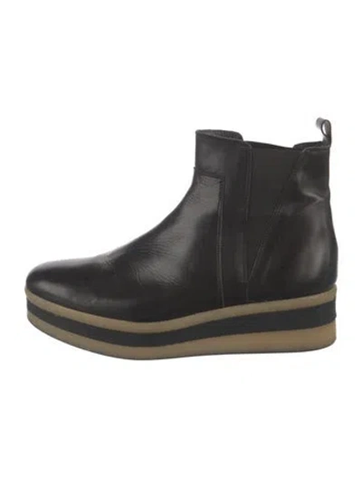 Pre-owned Pons Quintana Leather Chelsea Boots In Black