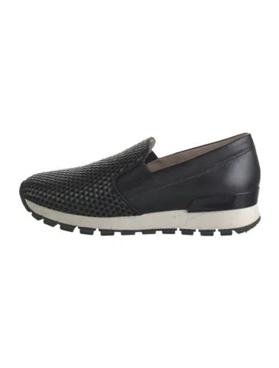 Pre-owned Pons Quintana Leather Patterned Sneakers In Blue