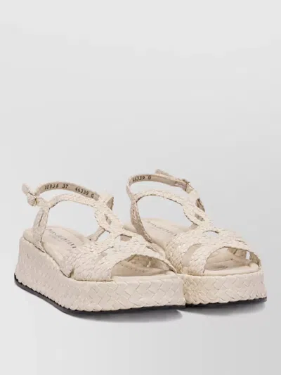 Pons Quintana Beige Leather Rubber Sandals