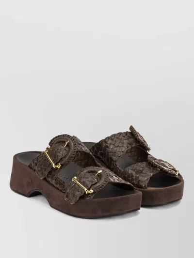 Pons Quintana Leather Slides In Multi